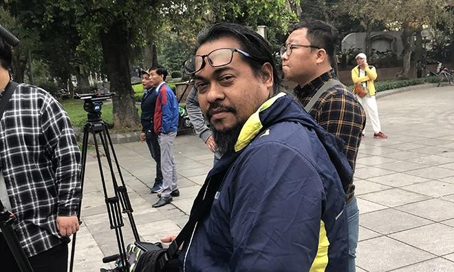 Phóng viên Hamid của đài Fuji TV, Nhật Bản. Ảnh: Lan Anh