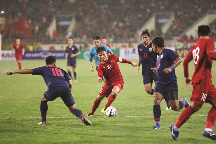 U23 Việt Nam đã có chiến thắng đậm trước U23 Thái Lan trên sân Mỹ Ðình tối 26/3. Ảnh: NHƯ Ý ​