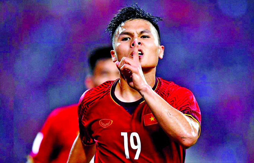 Quang Hải gần như không có đối thủ trong cuộc đua tới danh hiệu Cầu thủ xuất sắc nhất Ðông Nam Á. Ảnh: VSI