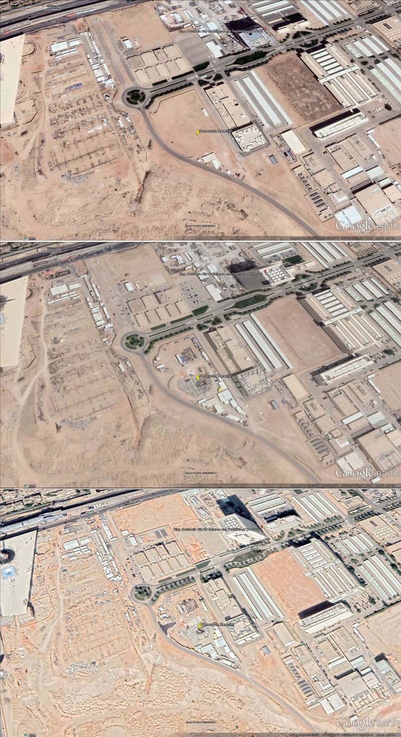 Ảnh vệ tinh chụp lò phản ứng hạt nhân đầu tiên của Ả- rập Xê - út ảnh: Bloomberg 