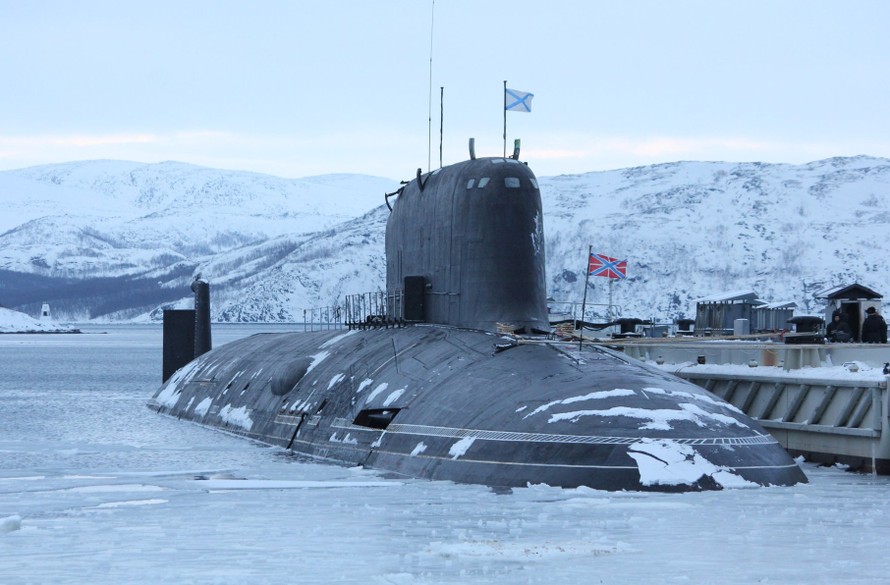 Một trong những tàu ngầm hiện đại nhất của hải quân Nga, tàu K-560 Severodvinsk ảnh: wikipedia 