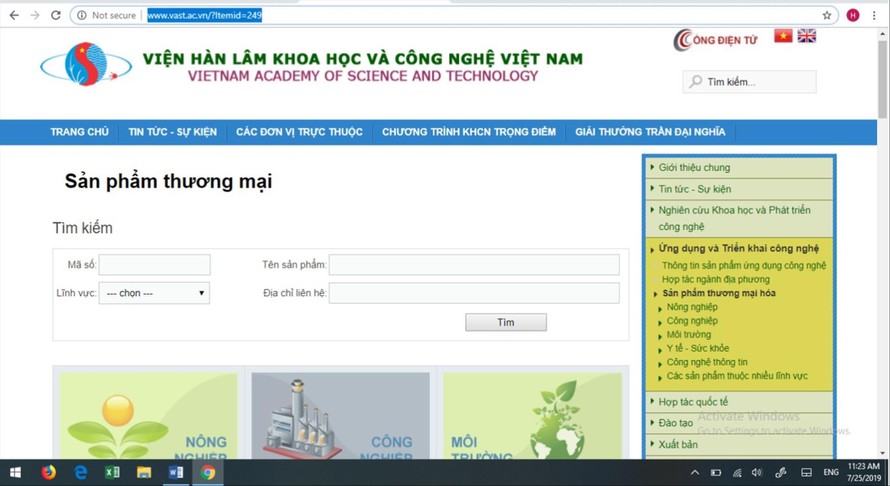 Viện Hàn lâm KH&CN Việt Nam khuyến cáo người tiêu dùng nên truy cập vào địa chỉ này để xác minh sản phẩm. Ảnh: Nguyễn Hoài