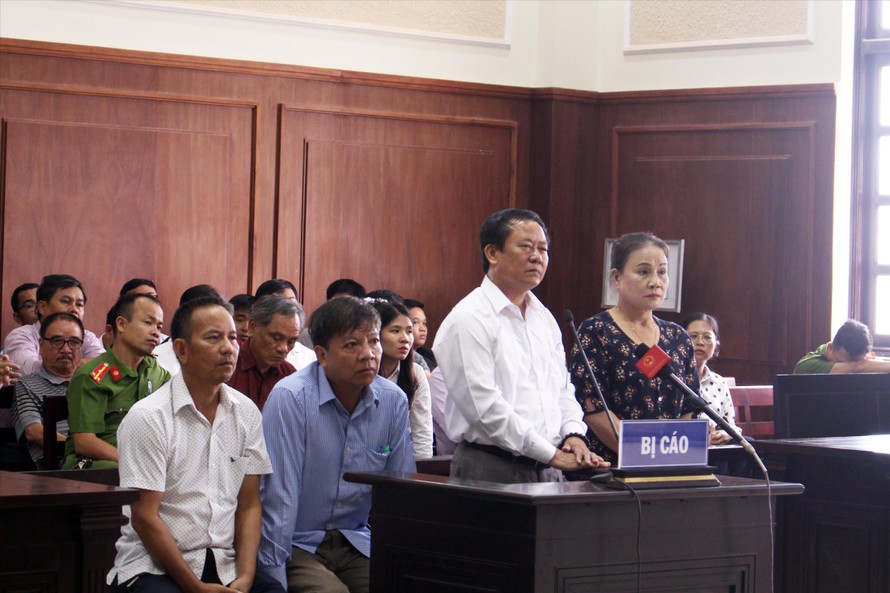 Các bị cáo trong phiên tòa phúc thẩm Ảnh: Giang Thanh 