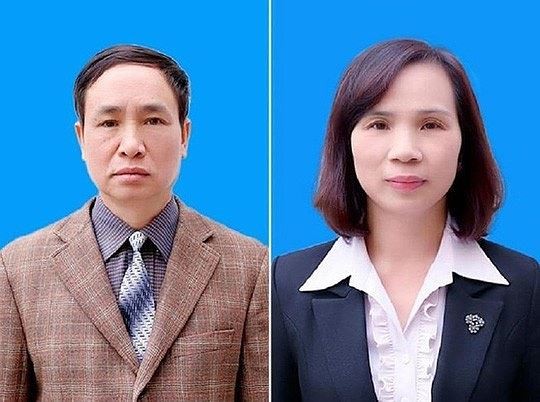 Hai cựu phó giám đốc Sở GD&ĐT Hà Giang Phạm Văn Khuông (trái) và Triệu Thị Chính.