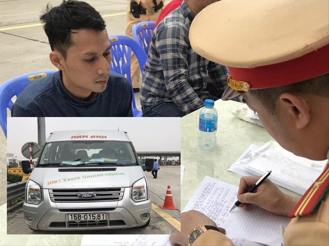 Lái xe khách BKS 15B-01581 cho kết quả “test” dương tính với ma túy khi được Cục CSGT kiểm tra trên cao tốc Hà Nội - Hải Phòng vào tuần qua