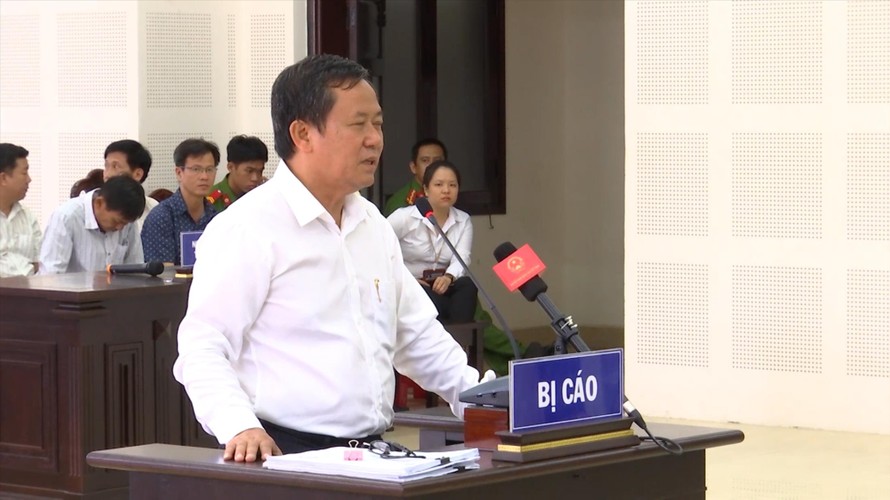 Ông Trương Huy Liệu với tư cách bị cáo tại phiên tòa sơ thẩm. ảnh: X.D 