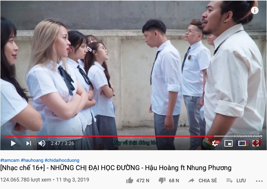 MV nhạc chế “Những chị đại học đường” đứng đầu danh sách “10 video được người Việt Nam xem nhiều nhất trên Youtube” trong năm 2019 