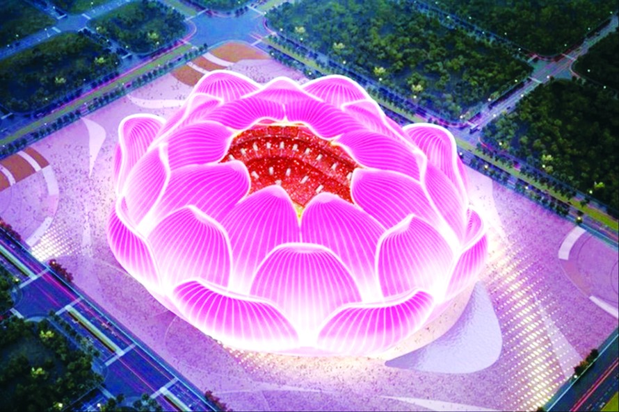 Sân Evergrande được thiết kế mang hình hoa sen 