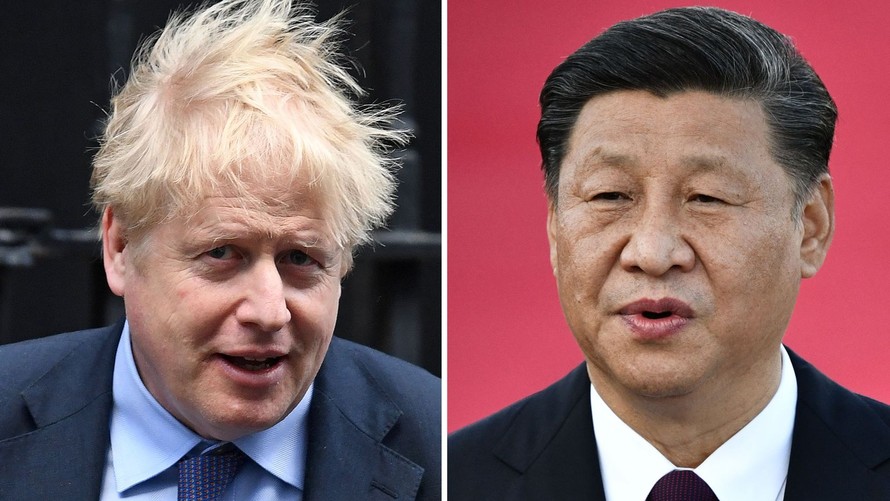 Thủ tướng Anh Boris Johnson (trái) và Chủ tịch Trung Quốc Tập Cận Bình Ảnh: Getty Images 
