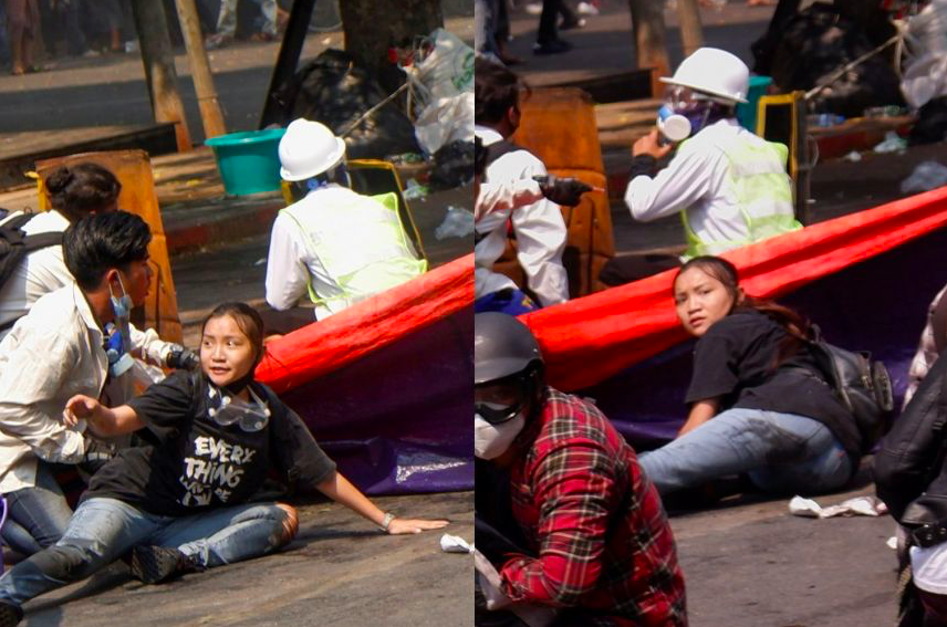 Bức ảnh cô Angel mặc áo phông đen trước khi thiệt mạng nhanh chóng được lan truyền rộng rãi trên mạng xã hội ở Myanmar ảnh: Reuters 