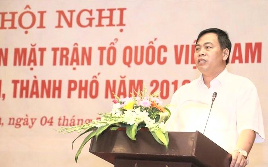 Ông Nguyễn Đăng Quang phát biểu tại một hội nghị ở tỉnh Quảng Trị.