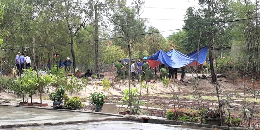 Hiện trường xảy ra vụ án mạng xảy ra trưa 2/7 tại thôn 6, xã Gio Hải, huyện Gio Linh (Quảng Trị).