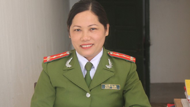 Đại úy Nguyễn Thị Liên, cán bộ quản giáo phụ trách quản lý 5 nữ tử tù ở Trại tạm giam Công an tỉnh Nghệ An