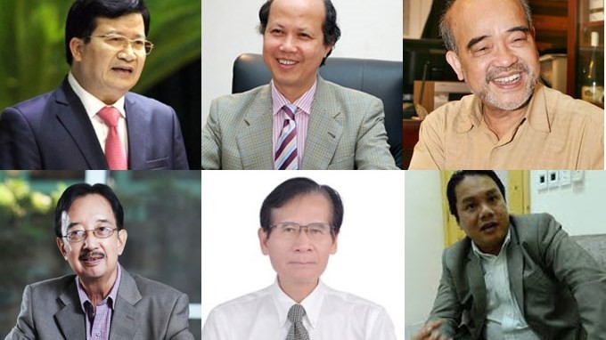 Ông Trịnh Đình Dũng, ông Nguyễn Trần Nam, ông Đặng Hùng Võ, ông Alan Phan, TS. Alan Phạm và ông Nguyễn Duy Minh.