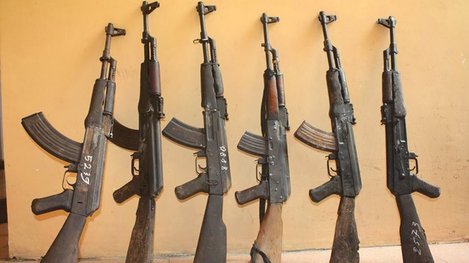 Một số vũ khí mà Bộ đội Biên phòng tỉnh Điện Biên thu giữ được thời gian qua
