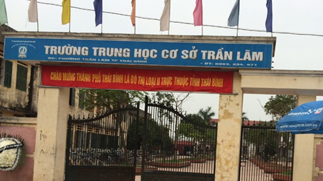 Trường THCS Trần Lãm, nơi xảy ra vụ án mạng đau lòng