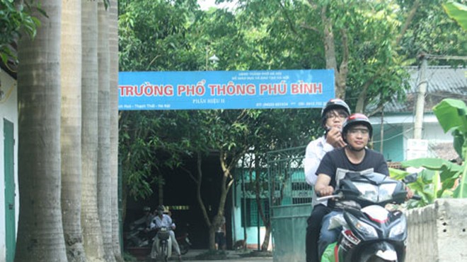 Tỷ lệ đỗ tốt nghiệp của trường Phú Bình đạt gần 30%. Ảnh: Minh Minh (VnExpress