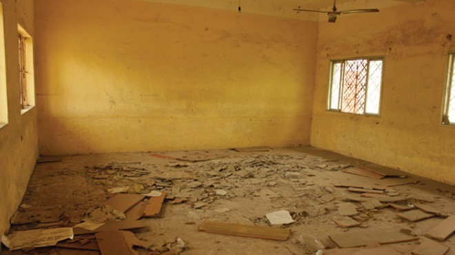 Một phòng học bỏ hoang của trường THPT Tiên Lãng - Ảnh: V.N.K 