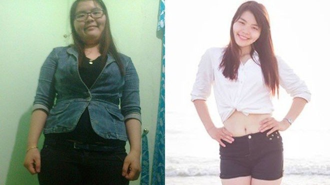 Thành Thảo trước và sau khi giảm cân.