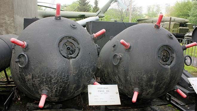  Những quả thủy lôi KB trong khuôn viên bảo tàng Các lực lượng Vũ trang LB Nga. 