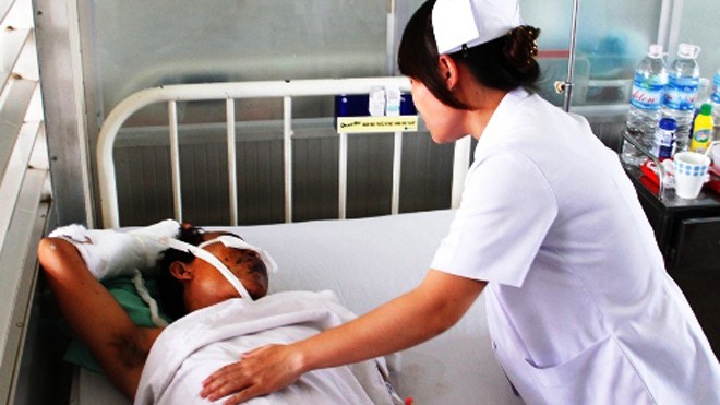 Bệnh nhân Võ Văn Hùng đang điều trị tại Bệnh viện Chợ Rẫy 
