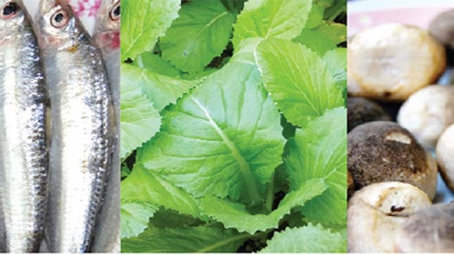  Cá trích, cải xanh, nấm rơm... thích hợp dùng chế biến món ăn cho người bệnh thận, béo phì, tiểu đường...