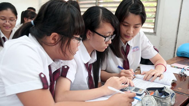 Nhiều trường đã bắt đầu kế hoạch ôn tập cho HS lớp 12 chuẩn bị kỳ thi THPT quốc gia - Ảnh: Đào Ngọc Thạch (Thanh Niên)