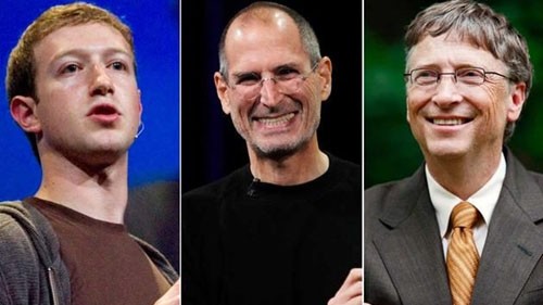 Mark Zuckerberg, Steve Jobs và Bill Gates đều từng bỏ học. Ảnh: Suger Slam