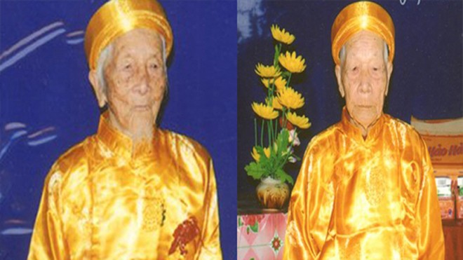 Cụ Trần Đình Thăng (bên trái) và em trai trở thành cặp anh em cao tuổi nhất Việt Nam. Ảnh: Nguyễn Loan/ VnExpress