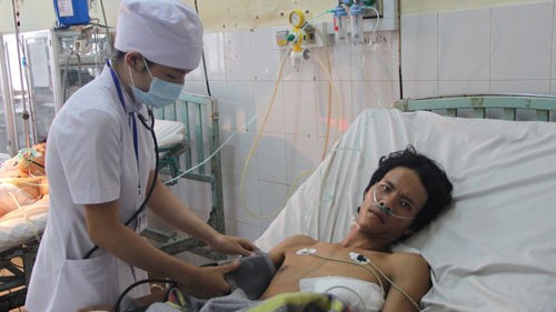 Anh Thạch Văn Hải đang được điều trị tại Bệnh viện 2 Lâm Đồng 