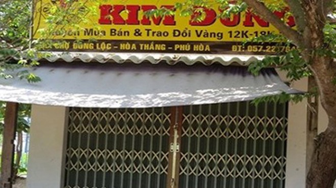 Tiệm vàng Kim Dũng đóng cửa kể từ ngày xảy ra vụ cướp