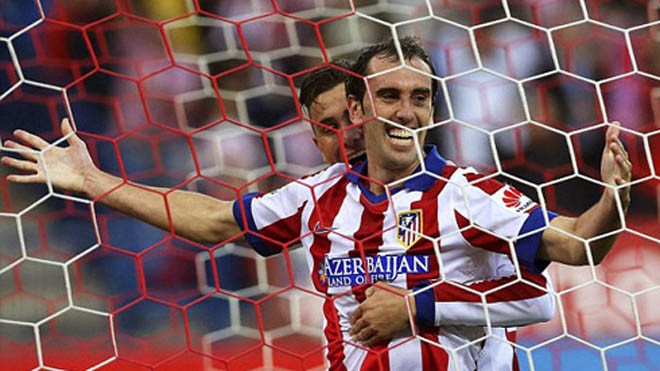 Diego Godin từng ghi những bàn thắng quan trọng cho Atletico. Ảnh: EPA.