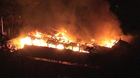Cháy lớn chợ huyện Xín Mần, 11 gian hàng bị thiêu rụi