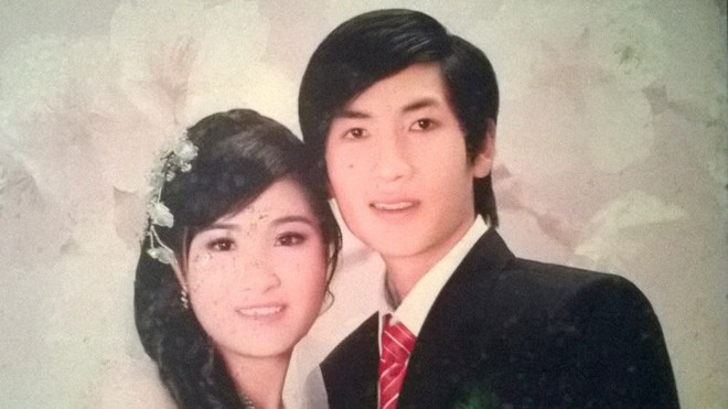 Ảnh cưới của vợ chồng Tuấn. 