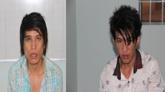 Hai đối tượng Nghĩa và Tuân bị bắt giữ khi chuẩn bị mang xe sang Campuchia tiêu thụ