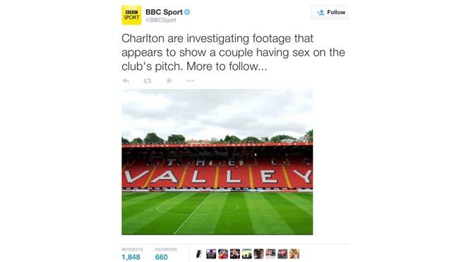 Tài khoản Twitter chính thức của BBC Sport hôm qua xác nhận về cuộc điều tra này.