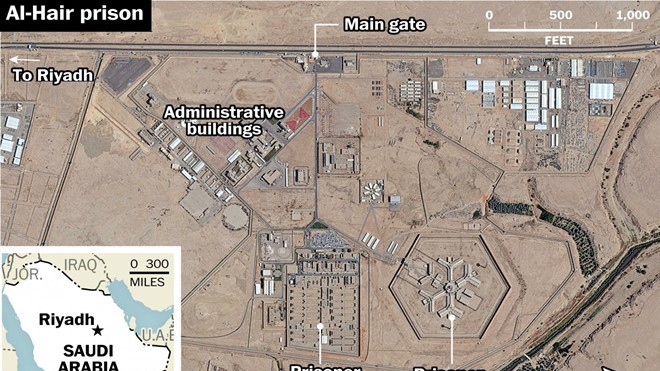 Ảnh chụp nhà tù al-Hair từ vệ tinh. Ảnh: Google Earth