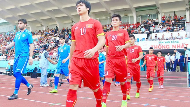 Các cầu thủ Olympic Việt Nam đang chịu áp lực rất lớn tại vòng loại giải U.23 châu Á. Ảnh: NGUYỄN NHÂN
