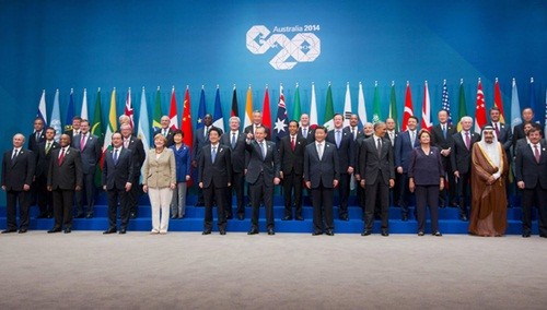 Các lãnh đạo thế giới chụp ảnh chung tại Hội nghị thượng đỉnh G20 tổ chức cuối năm ngoái tại thành phố Brisbane, Australia. Ảnh: Reuters.