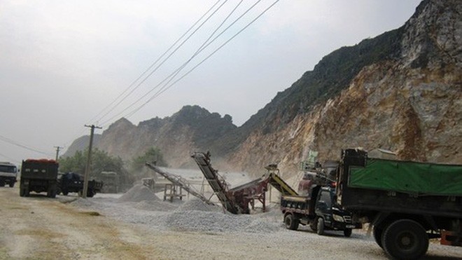 Khu vực mỏ khai thác đá ở xã Hoàng Sơn, huyện Nông Cống - Thanh Hóa, nơi xảy ra vụ tai nạn