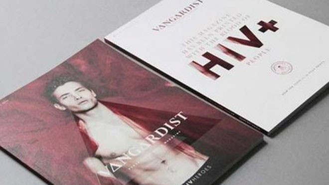 Ấn bản #HIV Heroes của tạp chí Vangardist được in bằng hỗn hợp mực in thông thường và máu của 3 người nhiễm HIV (Ảnh: AFP)
