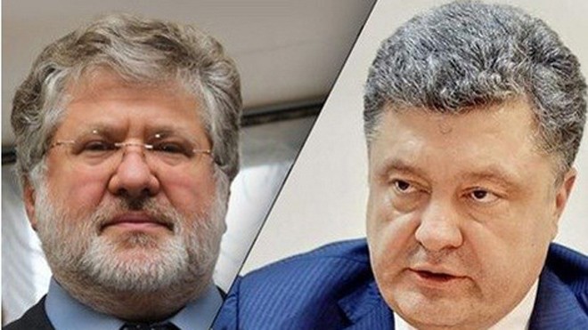 Tỷ phú Igor Kolomoisky và Tổng thống Petro Poroshenko.