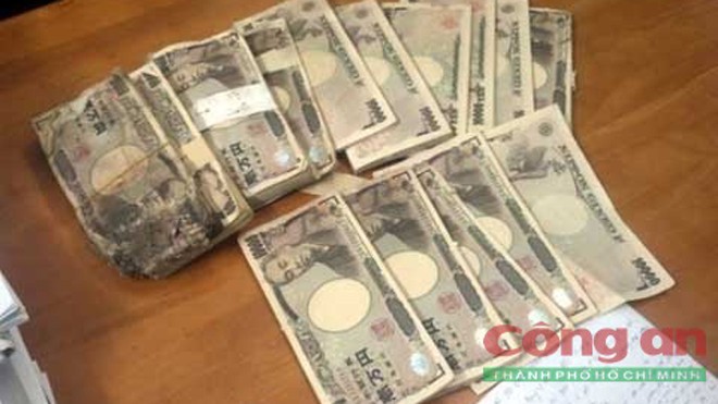 Số tiền 5 triệu yen trong vụ tỷ phú ve chai - Ảnh: Báo CATP