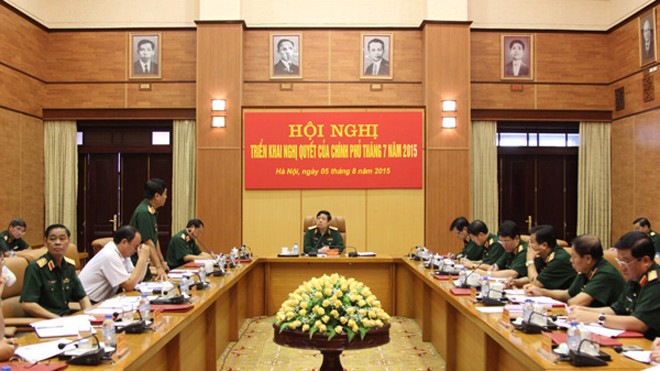 Đại tướng Phùng Quang Thanh chủ trì hội nghị.