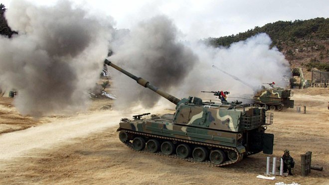 Pháo tự hành K9, một trong những vũ khí bộ binh mạnh nhất của Hàn Quốc. Ảnh: Moddb