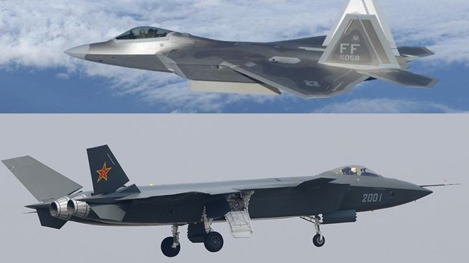 Đọ sức mạnh tiêm kích tàng hình F-22 và J-20
