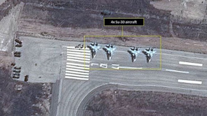 Hình ảnh vệ tinh cho thấy các chiến đấu cơ Nga có mặt tại Syria: 
