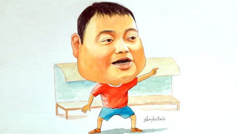 Bức chân dung hài mà CĐV Hải Phòng tặng HLV Trương Việt Hoàng - Ảnh: Facebook nhân vật