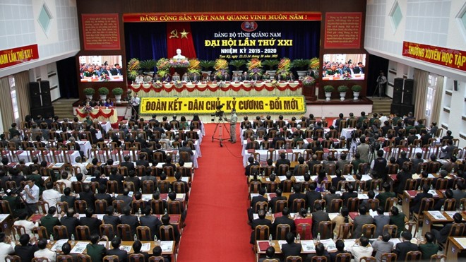 Quang cảnh Đại hội đại biểu Đảng bộ tỉnh Quảng Nam lần thứ 21