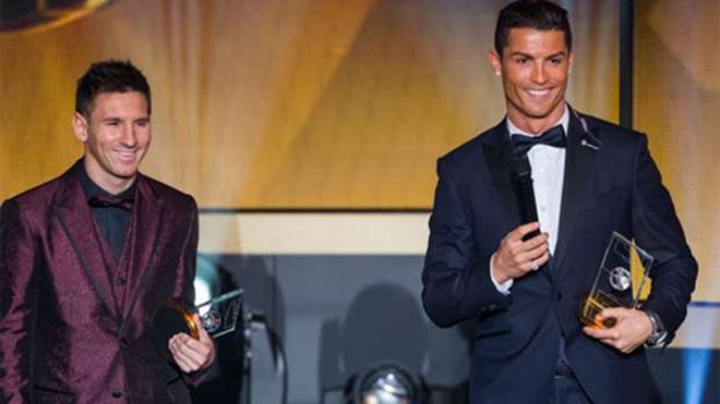 Messi và Ronaldo đã chia nhau rất nhiều giải thưởng trong bảy năm qua. Ảnh: Reuters
